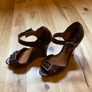 Frye heels size 8 dark burgundy
